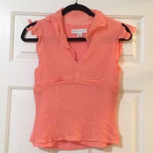 Cute Flutter-Sleeved Top 100% Silk